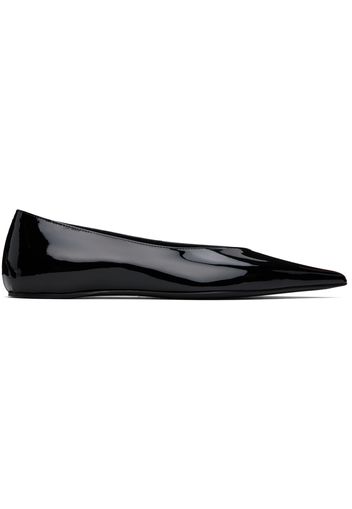 TOTEME Black 'The Patent Asymmetric' Ballerina Flats