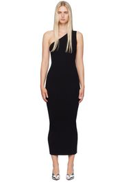 TOTEME Black One-Shoulder Ribbed Maxi Dress