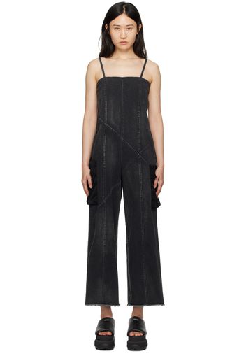 UNDERCOVER Black Paneled Denim Jumpsuit