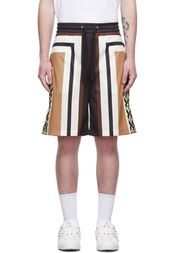 Valentino Brown Foulard Archive Print Bermuda Shorts