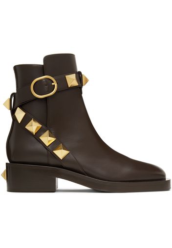 Valentino Garavani Leather Roman Stud Ankle Boots