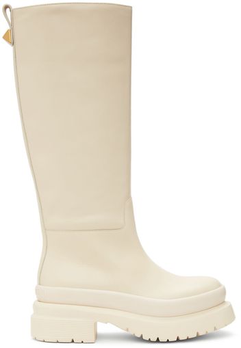 Valentino Garavani Off-White Roman Stud Boots