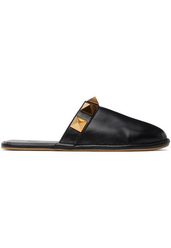 Valentino Garavani Black Nappa Stud Slippers