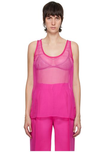 Valentino Pink Semi-Sheer Tank Top