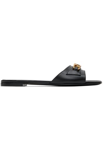 Valentino Garavani Black Chain Slides