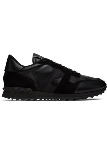 Valentino Garavani Black Rockrunner Low-Top Sneakers