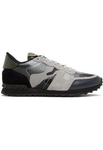 Valentino Garavani Black & Gray Rockrunner Sneakers