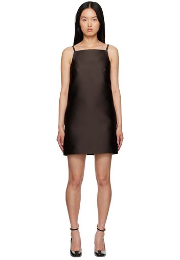 Valentino Brown Square Neck Minidress