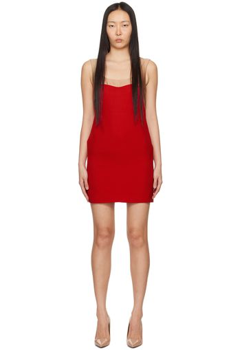 Valentino Beige & Red Paneled Minidress
