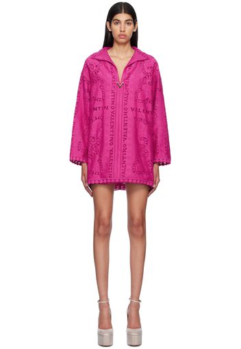 Valentino Pink Jacquard Minidress