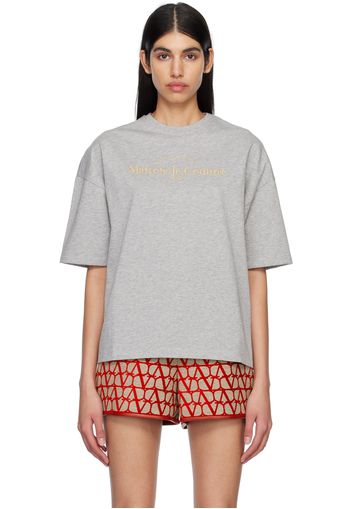 Valentino Gray Embroidered T-Shirt