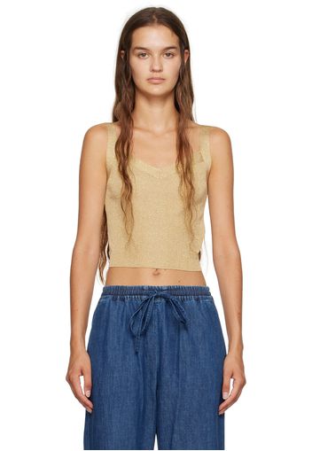 Valentino Gold V-Neck Tank Top