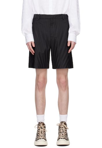 Valentino Black Garment-Pleated Shorts