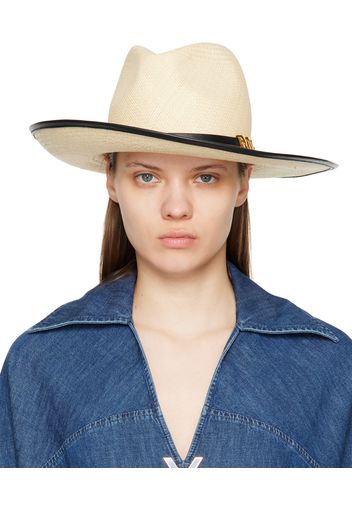 Valentino Garavani Beige Vlogo Chain Beach Hat