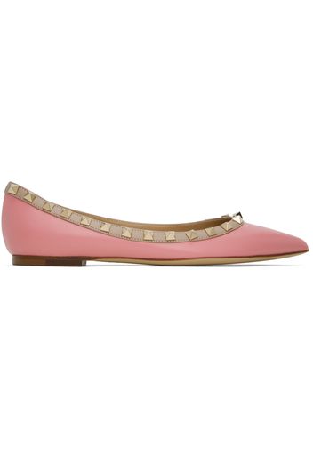 Valentino Garavani Pink Rockstud Ballerina Flats