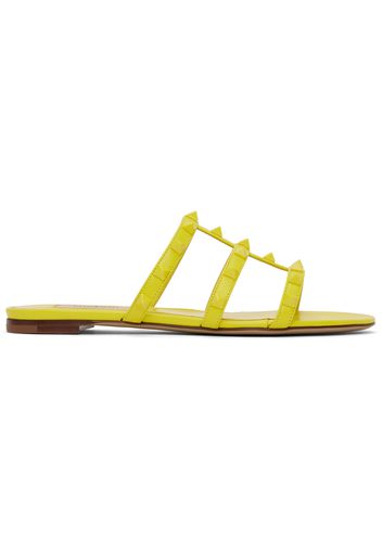 Valentino Garavani Yellow Rockstud Slides