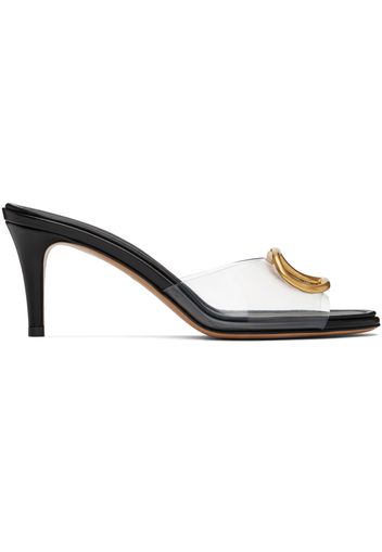 Valentino Garavani Black VLogo Heeled Sandals