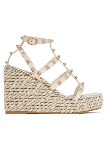 Valentino Garavani Off-White Rockstud 95 Heeled Sandals