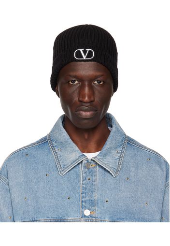 Valentino Garavani Black VLogo Beanie