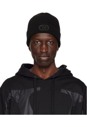 Valentino Garavani Black VLogo Beanie