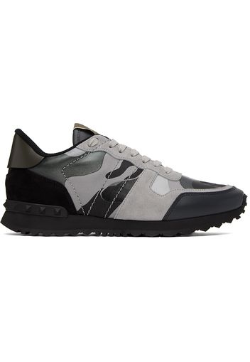 Valentino Garavani Black & Gray Rockrunner Sneakers