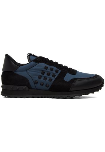 Valentino Garavani Blue & Black Rockstud Sneakers