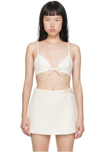 Valentino Off-White Bow Bra