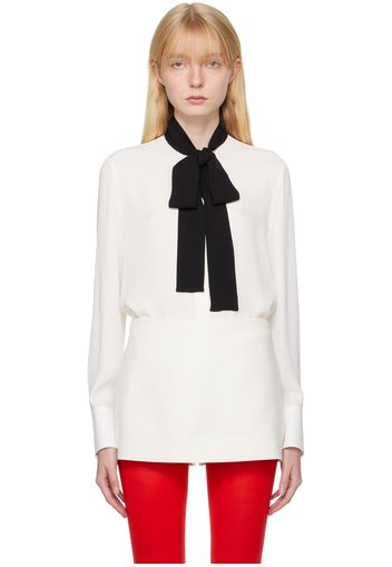 Valentino White & Black Scarf Shirt