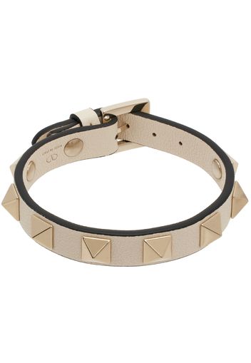 Valentino Garavani Off-White Rockstud Leather Bracelet