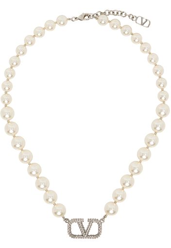 Valentino Garavani White VLogo Signature Pearl Necklace