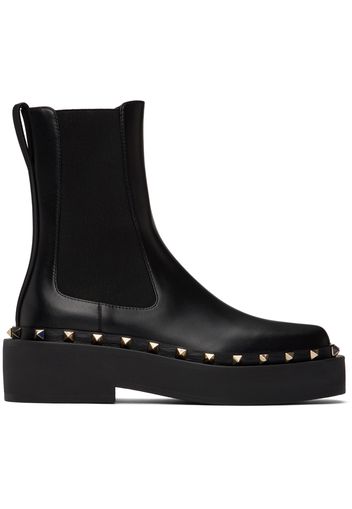 Valentino Garavani Black M-Way Rockstud Chelsea Boots