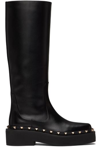 Valentino Garavani Black Rockstud M-Way Boots