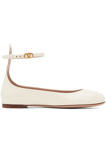 Valentino Garavani Off-White Tan-Go Ballerina Flats