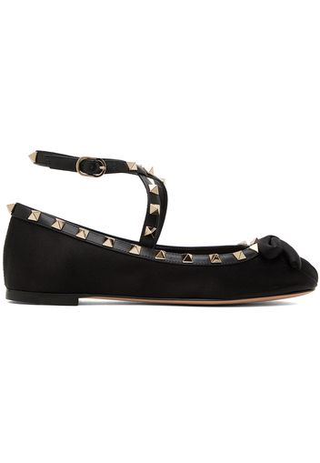 Valentino Garavani Black Rockstud Ballerina Flats