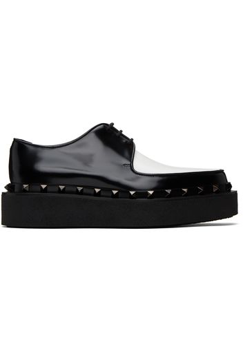 Valentino Garavani Black & White Rockstud M-Way Derbys