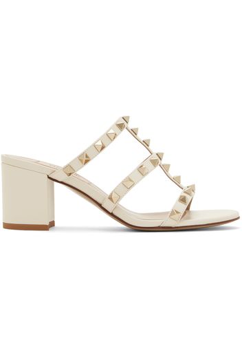 Valentino Garavani Off-White Rockstud Heeled Sandals