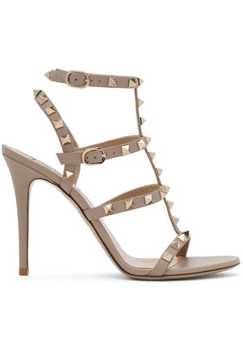 Valentino Garavani Beige Rockstud Heeled Sandals