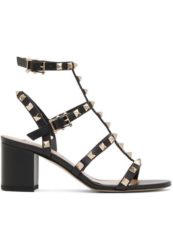 Valentino Garavani Black Rockstud Heeled Sandals