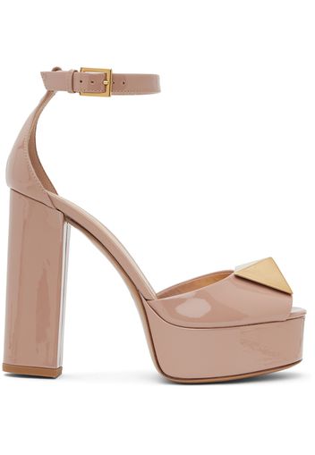 Valentino Garavani Beige One Stud Platform Heels