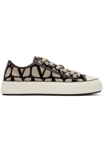 Valentino Garavani Beige & Black Totaloop Sneakers