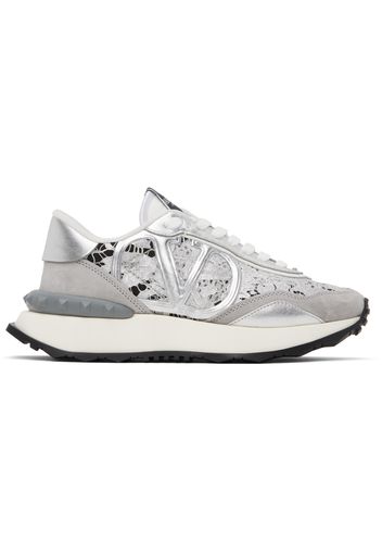 Valentino Garavani Silver & Gray Lacerunner Sneakers