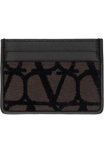 Valentino Garavani Brown Toile Iconographe Card Holder