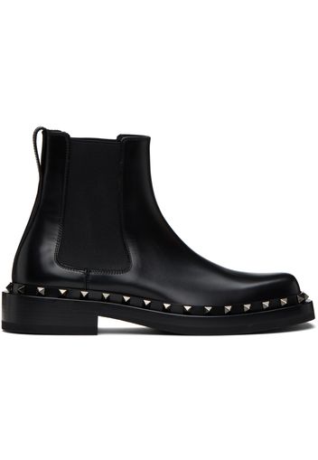 Valentino Garavani Black M-Way Rockstud Chelsea Boots