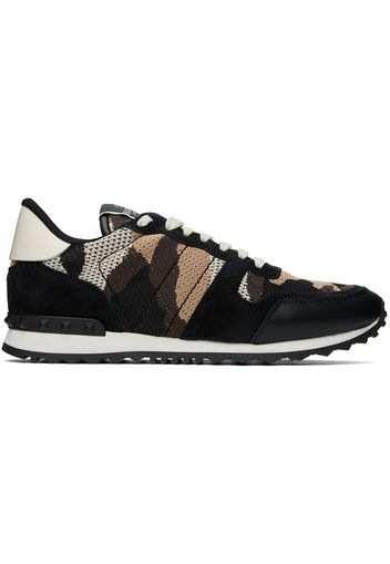 Valentino Garavani Brown Camouflage Rockrunner Sneakers