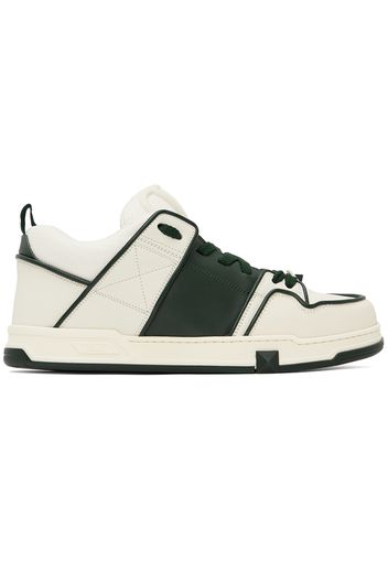 Valentino Garavani Off-White & Green Open Skate Sneakers