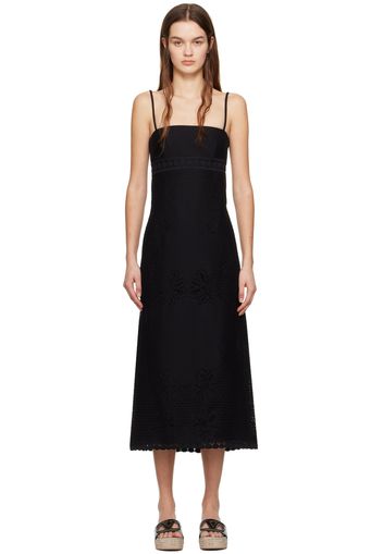 Valentino Black Jardin Maxi Dress