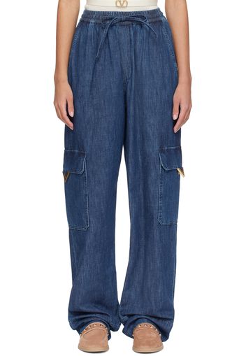 Valentino Blue Drawstring Cargo Pants