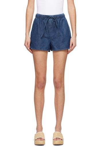 Valentino Indigo Drawstring Denim Shorts