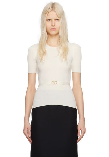 Valentino Off-White Belted Sweater