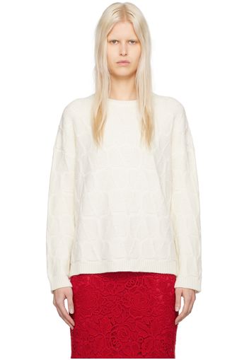 Valentino Off-White Crepe Couture Sweater